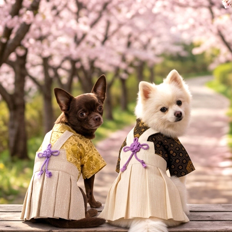 【犬服 着物 犬 服 犬の服 秋服 冬服用】男振り袴 錦雅(きんが)《名入れ可能》【日本製 和柄 お正月 初詣 七五三 はかまドッグ ペット ウェア ダックス トイプードル チワワ タムベディ 渋い 豆柴 セール】