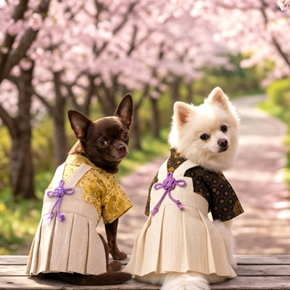 【犬服 着物 犬 服 犬の服 秋服 冬服用】男振り袴 錦雅(きんが)《名入れ可能》【日本製 和柄 お正月 初詣 七五三 はかまドッグ ペット ウェア ダックス トイプードル チワワ タムベディ 渋い 豆柴 セール】