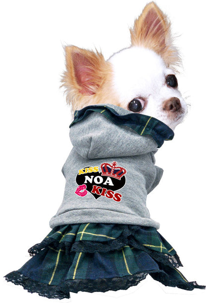 【犬服 犬 服 犬の服 名入れ 秋服 冬服用】愛犬のお名前入り キスミーワンピース【２段フリル 人気ナンバーワンドッグ ペット ウェア ダックス トイプードル チワワ タムベディ キュート 】(L/)