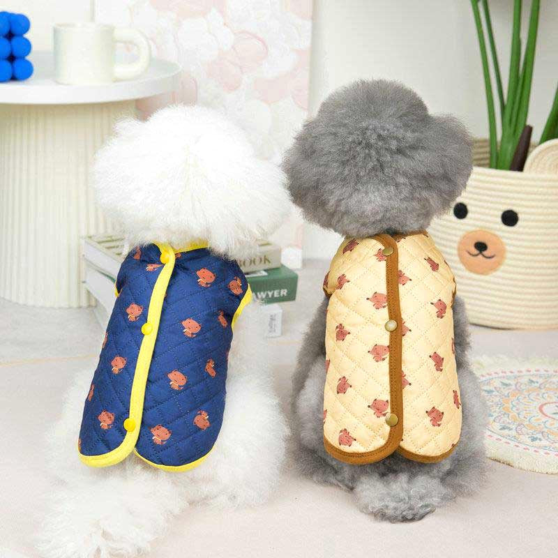【犬服 犬 服 犬の服 秋服 冬服用】キツネさんのキルティングベスト【きつね ちゃんちゃんこ ドッグ ペット ウェア ダックス トイプードル チワワ タムベディおもしろい ポメラニアン】[CN]