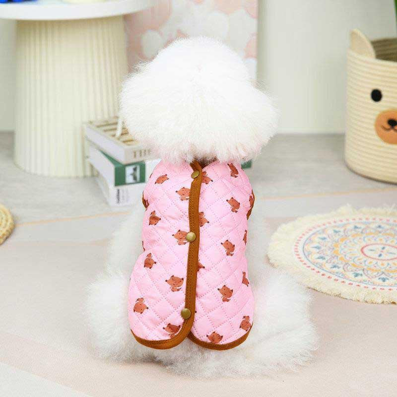 【犬服 犬 服 犬の服 秋服 冬服用】キツネさんのキルティングベスト【きつね ちゃんちゃんこ ドッグ ペット ウェア ダックス トイプードル チワワ タムベディおもしろい ポメラニアン】[CN]