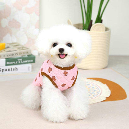 【犬服 犬 服 犬の服 秋服 冬服用】キツネさんのキルティングベスト【きつね ちゃんちゃんこ ドッグ ペット ウェア ダックス トイプードル チワワ タムベディおもしろい ポメラニアン】[CN]