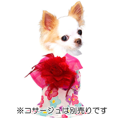 【犬服 犬 服 犬の服 春服 夏服用】心瑚～ここ～浴衣 《名入れ可能》《コサージュ別売》【ゆかた 和柄 お祭り 花火ドッグ ペット ウェア ダックス トイプードル チワワ タムベディおしゃれ ポメラニアン】