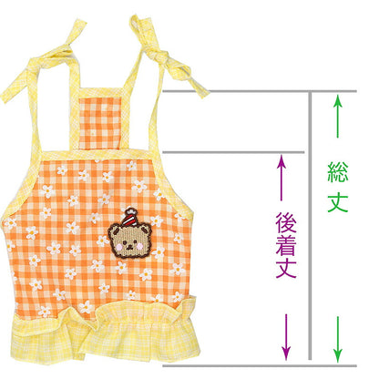 【犬服 犬 服 犬の服 名入れ 春服 夏服用 】くまちゃんフラワーキャミワンピース【ドッグウェア チェック ベア 花柄 肩リボン ペット ダックス トイプードル チワワ タムベディ愛らしい】[CN]