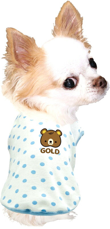 【犬服 犬 服 犬の服 名入れ】愛犬のお名前入りくまちゃん水玉シャツ【ドッグウェア ベア ドット トイプードル チワワ ダックス おしゃれ ポメラニアン タムベディ】(O/SM/N/L/)
