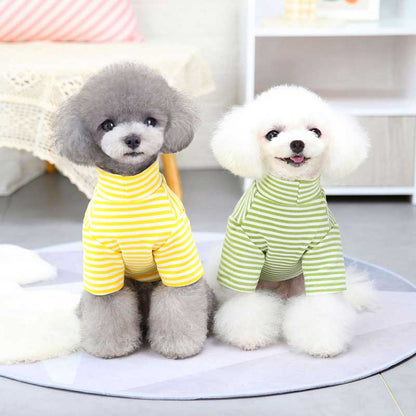 【犬服 犬 服 犬の服 春 夏用 秋】【名入れ可能】くまちゃんハイネックシャツ【ボーダー ベア ドッグ ペット ウェア ダックス トイプードル チワワ タムベディおしゃれ パグ】[CN]