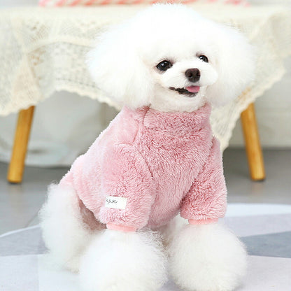 【犬服 犬 服 犬の服 秋服 冬服用】くまのワンポイントワッペンボア【袖あり ふわふわ モコモコ 寒さ対策 カラフルドッグ ペット ウェア ダックス トイプードル チワワ タムベディかわいい ヨークシャー】[CN]