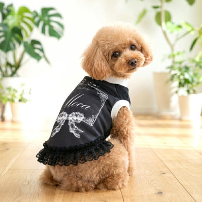 【犬服 犬の服 名入れ 春夏服 秋冬服用】愛犬のお名前入り レースドールワンピース【日本製 フリル レース 抜け毛対策 ドッグ ペット ウェア トイプードル チワワ タムベディ きれい ポメラニアン】(S/B/W/H/)