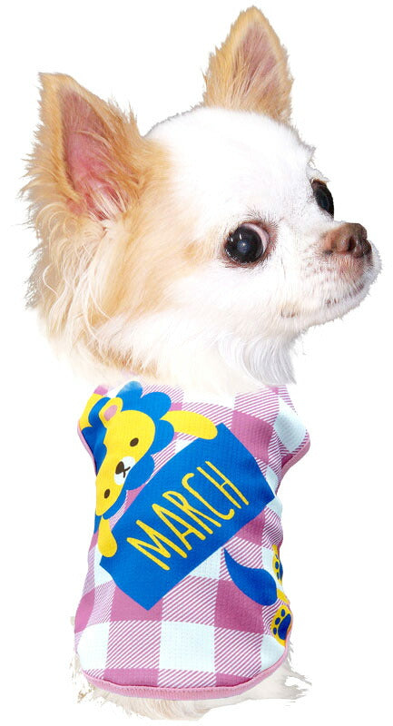 【犬 夏服 犬の服 名入れ 春服用】ひんやり 接触冷感素材 クール 愛犬のお名前入り ライオンボード 【チェック ドッグ ウェア ダックス トイプードル チワワ タムベディ おしゃれ】(S/B/N/H/)