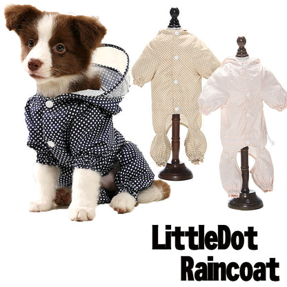 【犬服 犬 服 犬の服】リトルドットレインコート【ドッグウェア 合羽 カッパ 雨具 梅雨 お散歩 チワワ ダックス トイプードル タムベディ かわいい ポメラニアン】[CN]