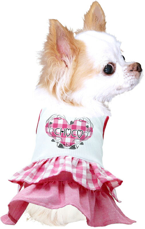 【犬服 犬 服 犬の服 ドッグウェア 名入れ 春 夏用】ひんやり 接触冷感素材 クール 愛犬のお名前入りリトルラブワンピース 【チワワ ダックス トイプードル かわいい ポメラニアン 暑さ対策 熱中症対策 タムベディ】[GI](H/)