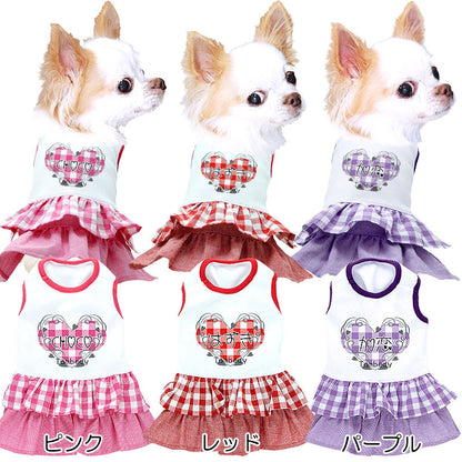 【犬服 犬 服 犬の服 ドッグウェア 名入れ 春 夏用】ひんやり 接触冷感素材 クール 愛犬のお名前入りリトルラブワンピース 【チワワ ダックス トイプードル かわいい ポメラニアン 暑さ対策 熱中症対策 タムベディ】[GI](H/)