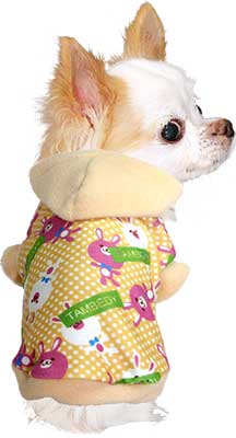 【犬服 犬 服 犬の服】リトルラビット フリース パーカー 【ドッグウェア ぽかぽか 寒さ対策 アニマル柄 トイプードル チワワ ダックス タムベディ かわいい ポメラニアン】[GI]