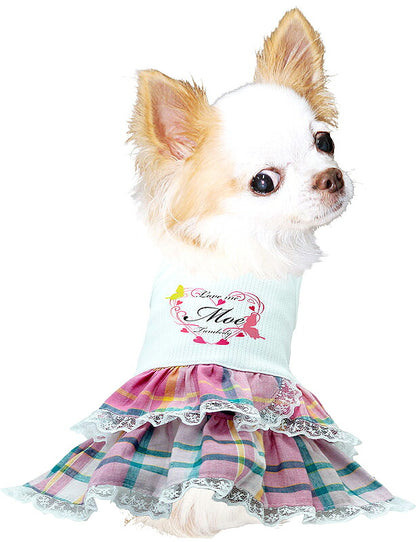 【犬服 犬 服 犬の服 ドッグウェア 名入れ 春 夏用用 涼しい】ひんやり 接触冷感素材 クール 愛犬のお名前入りラブミーワンピース【チワワ ダックス トイプードル かわいい シュナウザー 暑さ対策 タムベディ】[GI](H/)