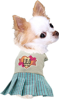 【犬服 犬 服 犬の服 名入れ】愛犬のお名前入り ラブニューヨークワンピース【ドッグウェア ペット チェック 女の子 トイプードル チワワ ダックス おしゃれ ヨーキー タムベディ】(L/)