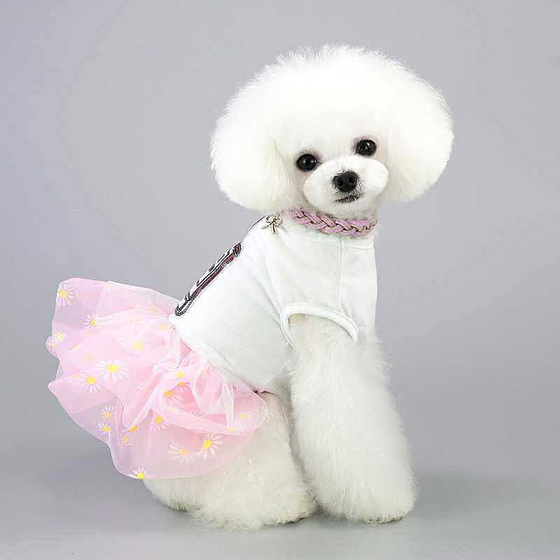 【犬 夏服 犬の服 春服用】ラブパフュームワンピース【ドッグウェア 花柄 チュール 香水 ドッグ ペット アウトレット ダックス トイプードル チワワ タムベディかわいい マルチーズ】[CN][GI]