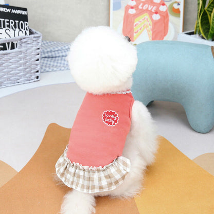 【犬 夏服 犬の服 春服用】ラブリーベイビーワンピース【ドッグウェア チェック ハート ドッグ ペット アウトレット ダックス トイプードル チワワ タムベディかわいい パピヨン】[CN][GI]