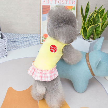 【犬 夏服 犬の服 春服用】ラブリーベイビーワンピース【ドッグウェア チェック ハート ドッグ ペット アウトレット ダックス トイプードル チワワ タムベディかわいい パピヨン】[CN][GI]