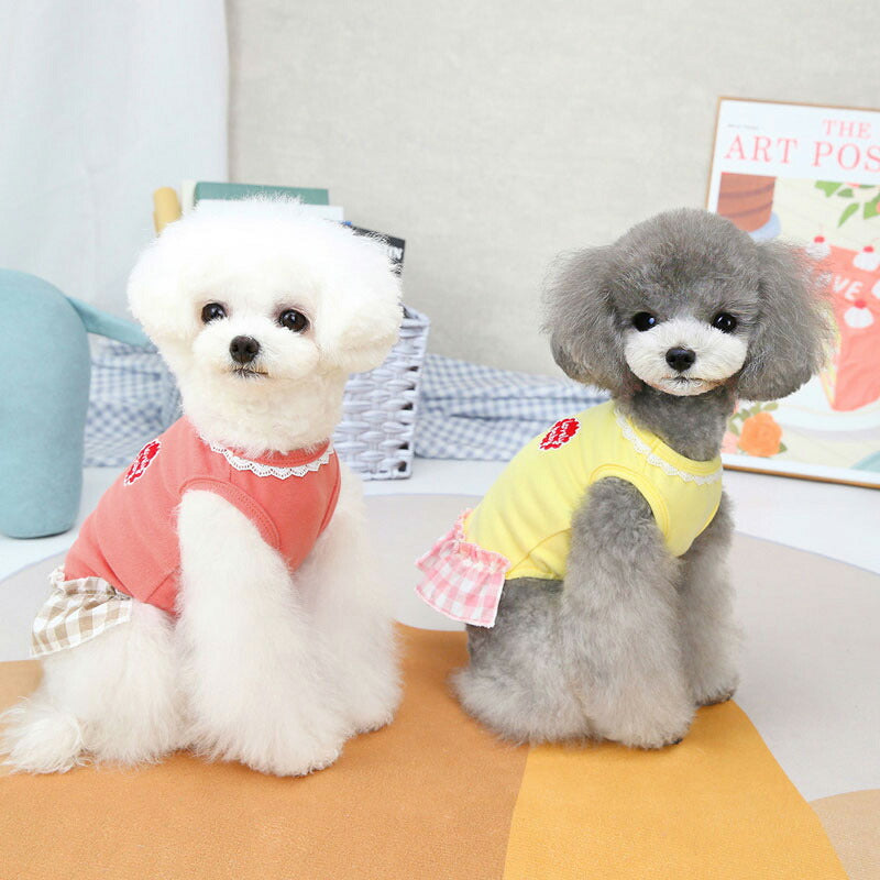 【犬 夏服 犬の服 春服用】ラブリーベイビーワンピース【ドッグウェア チェック ハート ドッグ ペット アウトレット ダックス トイプードル チワワ タムベディかわいい パピヨン】[CN][GI]