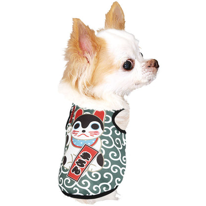 【犬服 犬 服 犬の服 名入れ 春服 秋服用】愛犬のお名前入り まねきねこ【和柄 ネコ 猫 幸運 唐草模様ドッグ ペット ウェア ダックス トイプードル チワワ タムベディ楽しい ポメラニアン】(S/3/T/H/)
