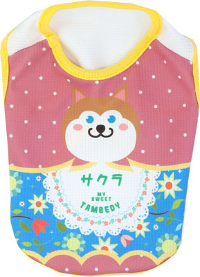 【犬服 犬 服 名入れ 春夏服用】ひんやり 接触冷感素材 クール 愛犬のお名前入り まんまるわんこ ノースリーブ 【ドッグウェア 水玉 ダックス トイプードル チワワ 暑さ対策 タムベディ】(S/B/N/H/)
