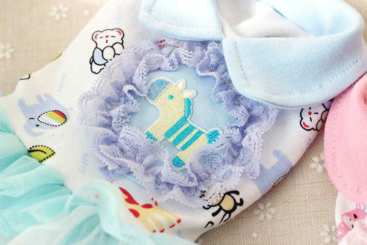 【犬 夏服 犬の服 春服用】メルヘンワンピース【ドッグウェア 襟付き チュールスカート レース フリル ドッグ ペット ダックス トイプードル チワワ タムベディかわいい】[CN][GI]