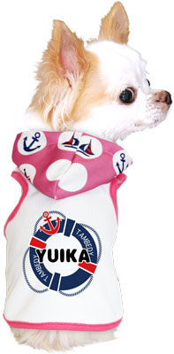 【犬 夏服 犬の服 名入れ 春服用】ひんやり 接触冷感素材 クール 愛犬のお名前入り マリンチューブ パーカー【ドッグウェア ペットウェア トイプードル チワワ ダックス タムベディ】(O/B/T/H/)
