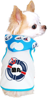 【犬 夏服 犬の服 名入れ 春服用】ひんやり 接触冷感素材 クール 愛犬のお名前入り マリンチューブ パーカー【ドッグウェア ペットウェア トイプードル チワワ ダックス タムベディ】(O/B/T/H/)