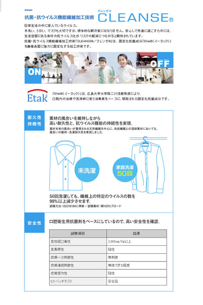 布マスク 抗菌・抗ウイルス クレンゼ【蒸れにくい 吸放湿 UV機能 涼しい 洗える洗濯可能 大人 子供 日本製 繰り返し】