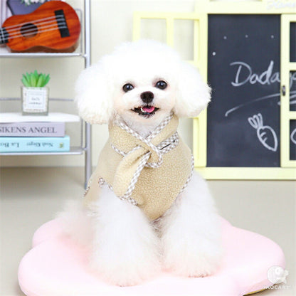 【犬服 犬 服 犬の服 秋服 冬服用】マフラー付きボアシャツ【ひよこ クマ ペンギン 前開き 裏起毛ドッグ ペット ウェア ダックス トイプードル チワワ タムベディキュート ヨーキー 】[CN][GI]