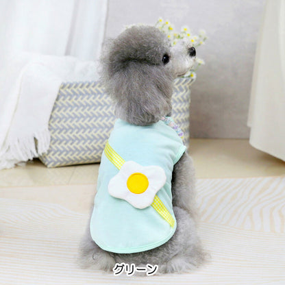 【犬 夏服 犬の服 春服用】目玉焼きシャツ【ドッグウェア たまご モチーフ ノースリーブ ドッグ ペット アウトレット ダックス トイプードル チワワ タムベディおもしろい シーズー】[CN]