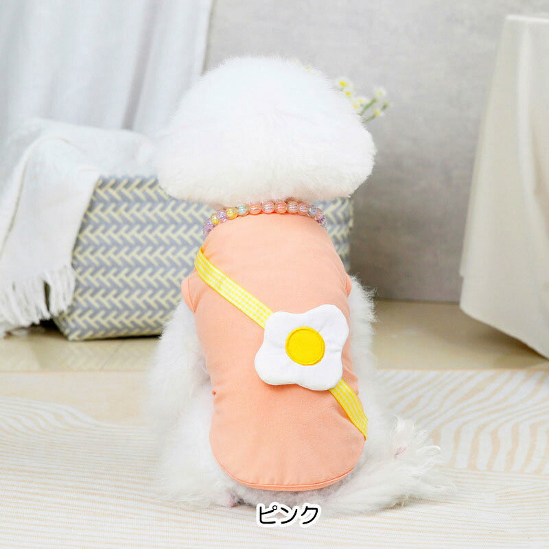 【犬 夏服 犬の服 春服用】目玉焼きシャツ【ドッグウェア たまご モチーフ ノースリーブ ドッグ ペット アウトレット ダックス トイプードル チワワ タムベディおもしろい シーズー】[CN]