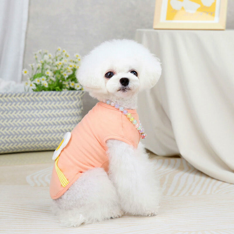 【犬 夏服 犬の服 春服用】目玉焼きシャツ【ドッグウェア たまご モチーフ ノースリーブ ドッグ ペット アウトレット ダックス トイプードル チワワ タムベディおもしろい シーズー】[CN]