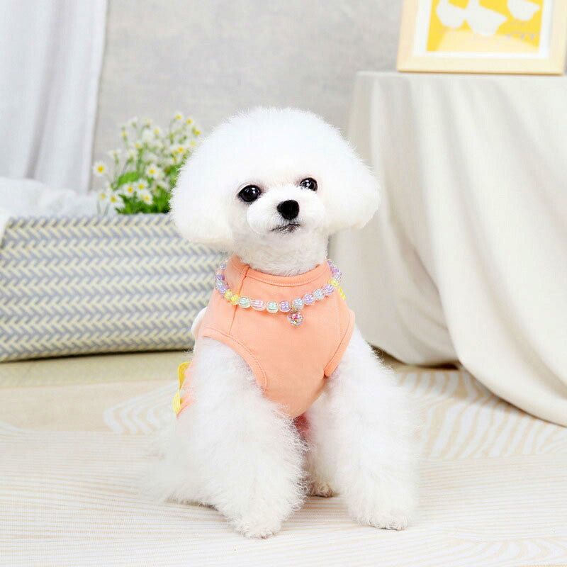 【犬 夏服 犬の服 春服用】目玉焼きシャツ【ドッグウェア たまご モチーフ ノースリーブ ドッグ ペット アウトレット ダックス トイプードル チワワ タムベディおもしろい シーズー】[CN]