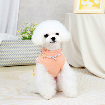 【犬 夏服 犬の服 春服用】目玉焼きシャツ【ドッグウェア たまご モチーフ ノースリーブ ドッグ ペット アウトレット ダックス トイプードル チワワ タムベディおもしろい シーズー】[CN]