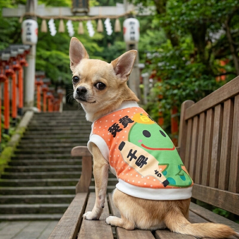 【犬服 犬 服 犬の服 秋服 冬服用】愛犬のお名前入り 謹賀新年巳年シャツ【干支 お正月 年賀状 へび年 日本製 着脱簡単 十二支ドッグ ペット ウェア ダックス トイプードル チワワ タムベディ楽しい 豆柴】(S/3/RI/H/)