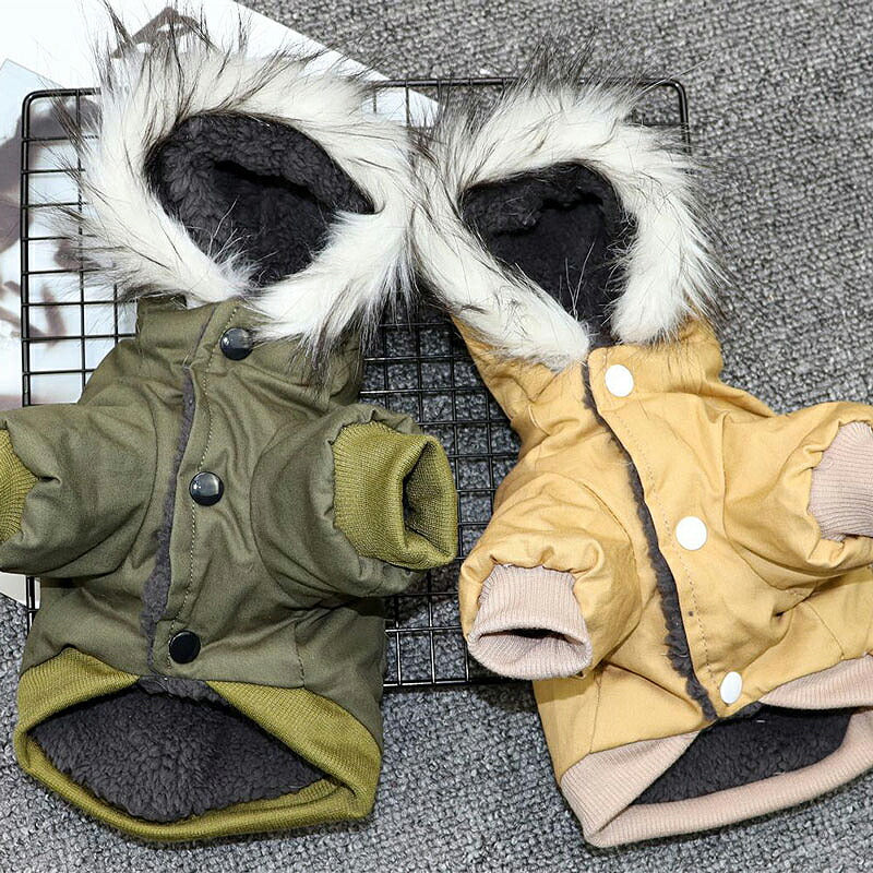 【犬服 犬 服 犬の服 秋服 冬服用】あったかボアのミリタリーコート【アウター ドッグウェア 裏起毛 前開き ポケット ドッグ ペット ダックス トイプードル チワワ タムベディかっこいい シーズー】【202110】[CN]