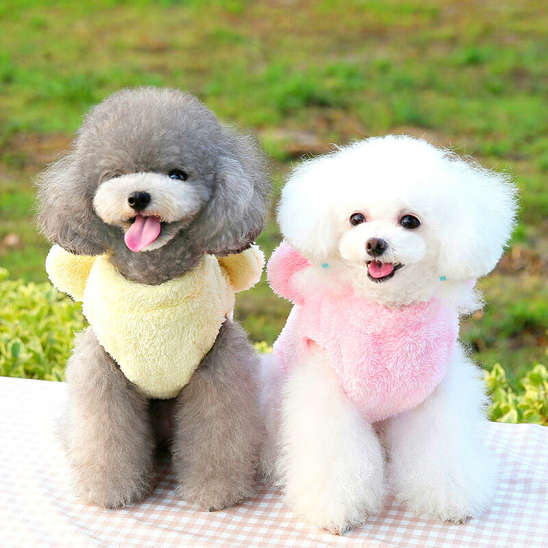 【犬服 犬 服 犬の服 秋服 冬服用】耳がかわいいベアボア【くま ふわふわ 防寒 パステルカラードッグ ペット ウェア ダックス トイプードル チワワ タムベディかわいい ヨークシャー】[CN]