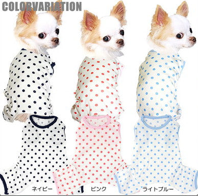 【犬服 犬 服 犬の服】水玉 ロンパース【ドッグウェア ペット 寒さ対策 ドット ダックス トイプードル チワワ タムベディ おもしろ マルチーズ】[GI]