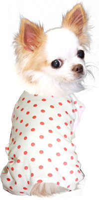 【犬服 犬 服 犬の服】水玉 ロンパース【ドッグウェア ペット 寒さ対策 ドット ダックス トイプードル チワワ タムベディ おもしろ マルチーズ】[GI]