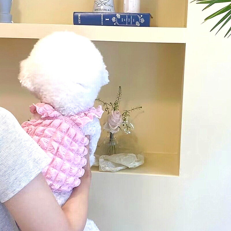 【犬服 犬 服 犬の服 春服 夏服用】もこもこバブルトップス【かわいい モコモコ 女の子ドッグ ペット ウェア ダックス トイプードル チワワ タムベディキュート シーズー】[CN]