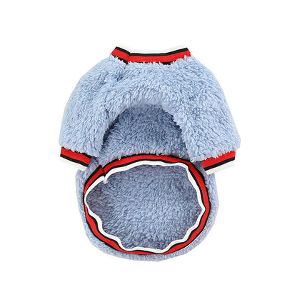【犬服 犬 服 犬の服 秋 冬用 】モコモコthinkyouボア【マイヤーフリース ボーダー ふわふわ あったか 寒さ対策 ドッグ ペット ウェア アウトレット ダックス トイプードル チワワ タムベディ】[CN][GI]