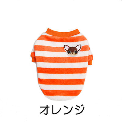 【犬服 犬 服 犬の服】ボーダーモコモコ シャツ【ドッグウェア フリース マイヤー ボア ペット アウトレット ダックス トイプードル チワワ 服 タムベディ かわいい ヨークシャー】[CN]