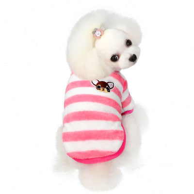 【犬服 犬 服 犬の服】ボーダーモコモコ シャツ【ドッグウェア フリース マイヤー ボア ペット アウトレット ダックス トイプードル チワワ 服 タムベディ かわいい ヨークシャー】[CN]