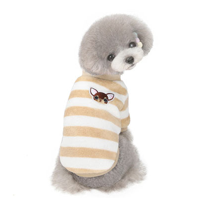 【犬服 犬 服 犬の服】ボーダーモコモコ シャツ【ドッグウェア フリース マイヤー ボア ペット アウトレット ダックス トイプードル チワワ 服 タムベディ かわいい ヨークシャー】[CN]