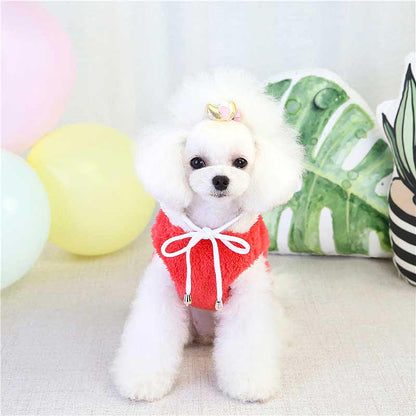 【犬服 犬 服 犬の服 ドッグウェア】モコモコホワイトフードパーカー【ペット アウトレット フリース マイヤー ボア ダックス トイプードル チワワ 服 タムベディ おしゃれ パグ】[CN][GI]