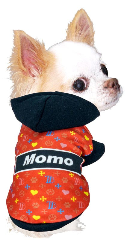 【犬服 犬 服 犬の服 名入れ 秋服 冬服用】愛犬のお名前入り モノグラムパーカー 【ドッグ ペット ウェア ダックス トイプードル チワワ タムベディかっこいい パグ】(S/3/RI/H/)