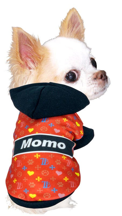 【犬服 犬 服 犬の服 名入れ 秋服 冬服用】愛犬のお名前入り モノグラムパーカー 【ドッグ ペット ウェア ダックス トイプードル チワワ タムベディかっこいい パグ】(S/3/RI/H/)