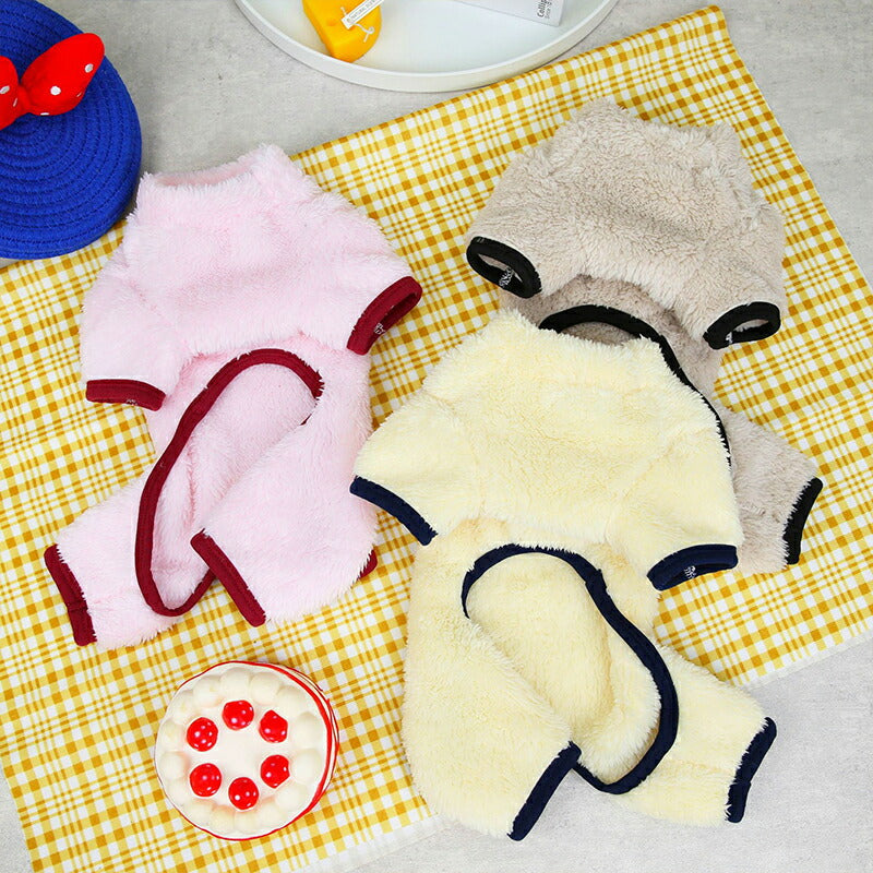 【犬服 犬 服 犬の服 秋服 冬服用】胸ポケットボアつなぎ 【フワフワ モコモコ ロンパース あったか 防寒 寒さ対策ドッグ ペット ウェア ダックス トイプードル チワワ タムベディ かわいい ポメラニアン】[CN]