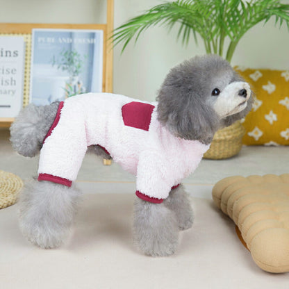 【犬服 犬 服 犬の服 秋服 冬服用】胸ポケットボアつなぎ 【フワフワ モコモコ ロンパース あったか 防寒 寒さ対策ドッグ ペット ウェア ダックス トイプードル チワワ タムベディ かわいい ポメラニアン】[CN]
